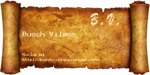 Busch Vilmos névjegykártya
